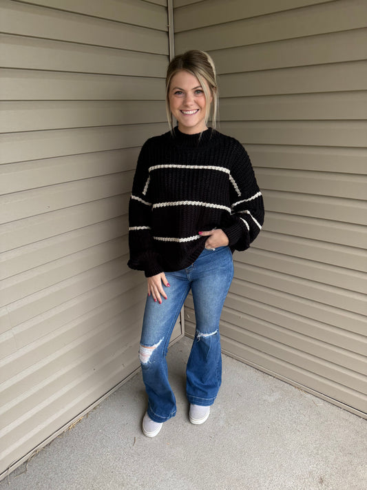 Black and White Striped Sweater