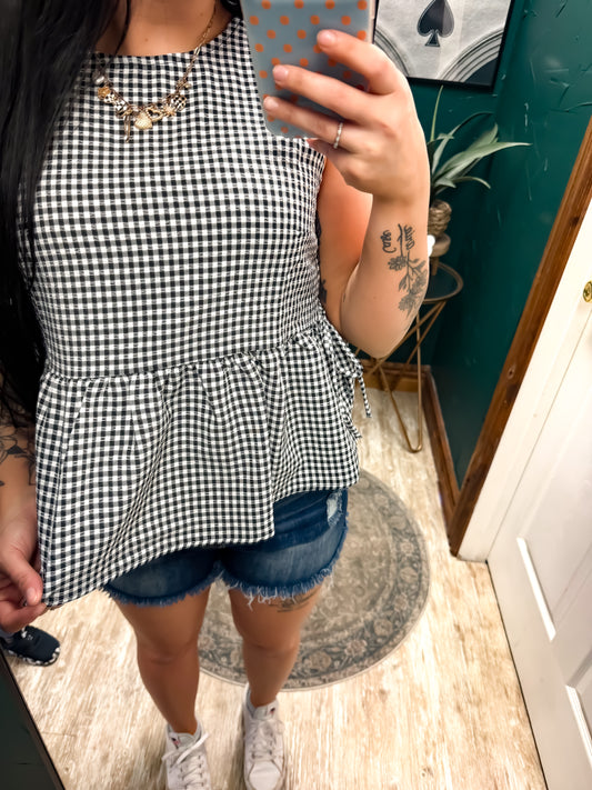 Black Gingham Tank
