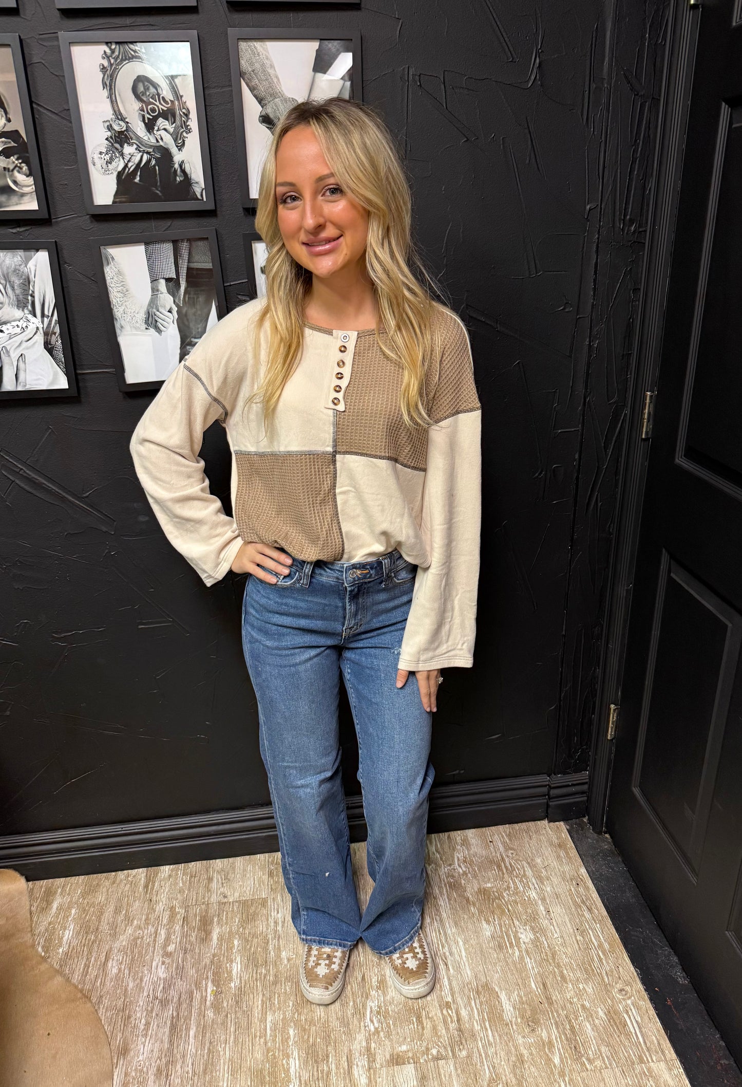 High-waisted Straight Leg Denim