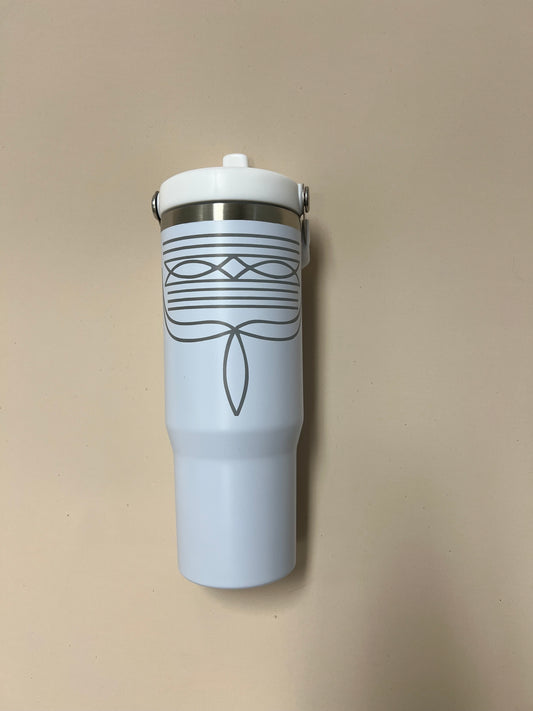 White Boot Stitch Water Bottle