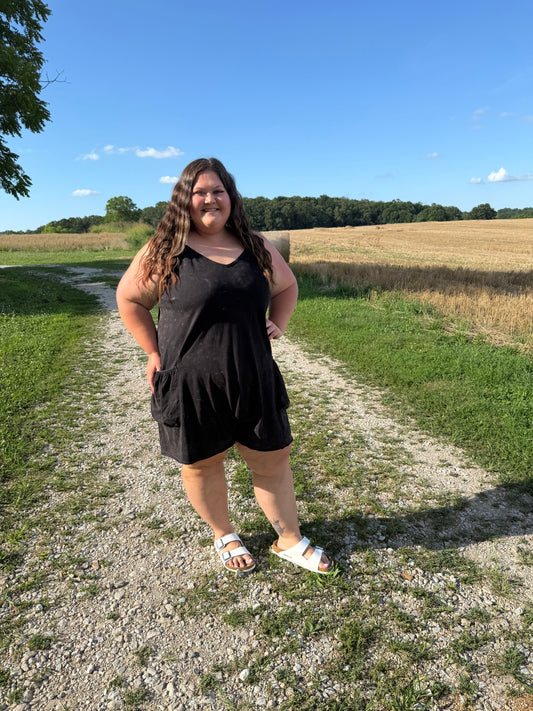 Plus Black Romper