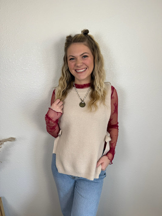 Sand Tie Sweater Vest