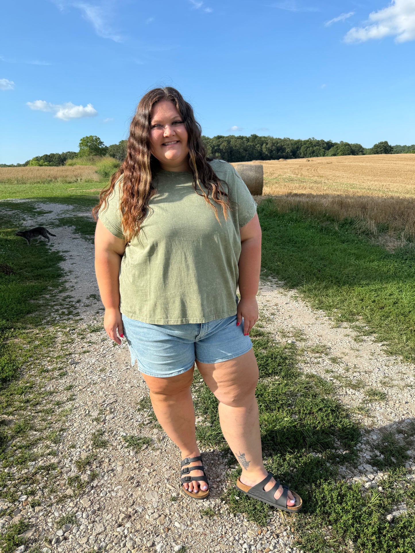 Plus Olive Mineral Wash Tee