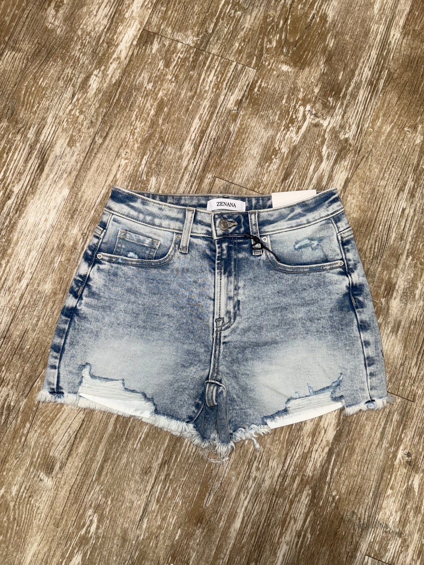 Acid Wash Denim Shorts