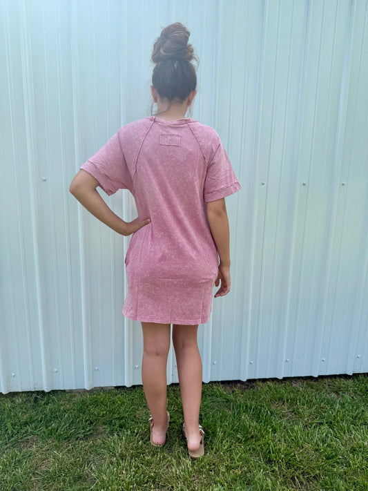 Mauve T-shirt Dress
