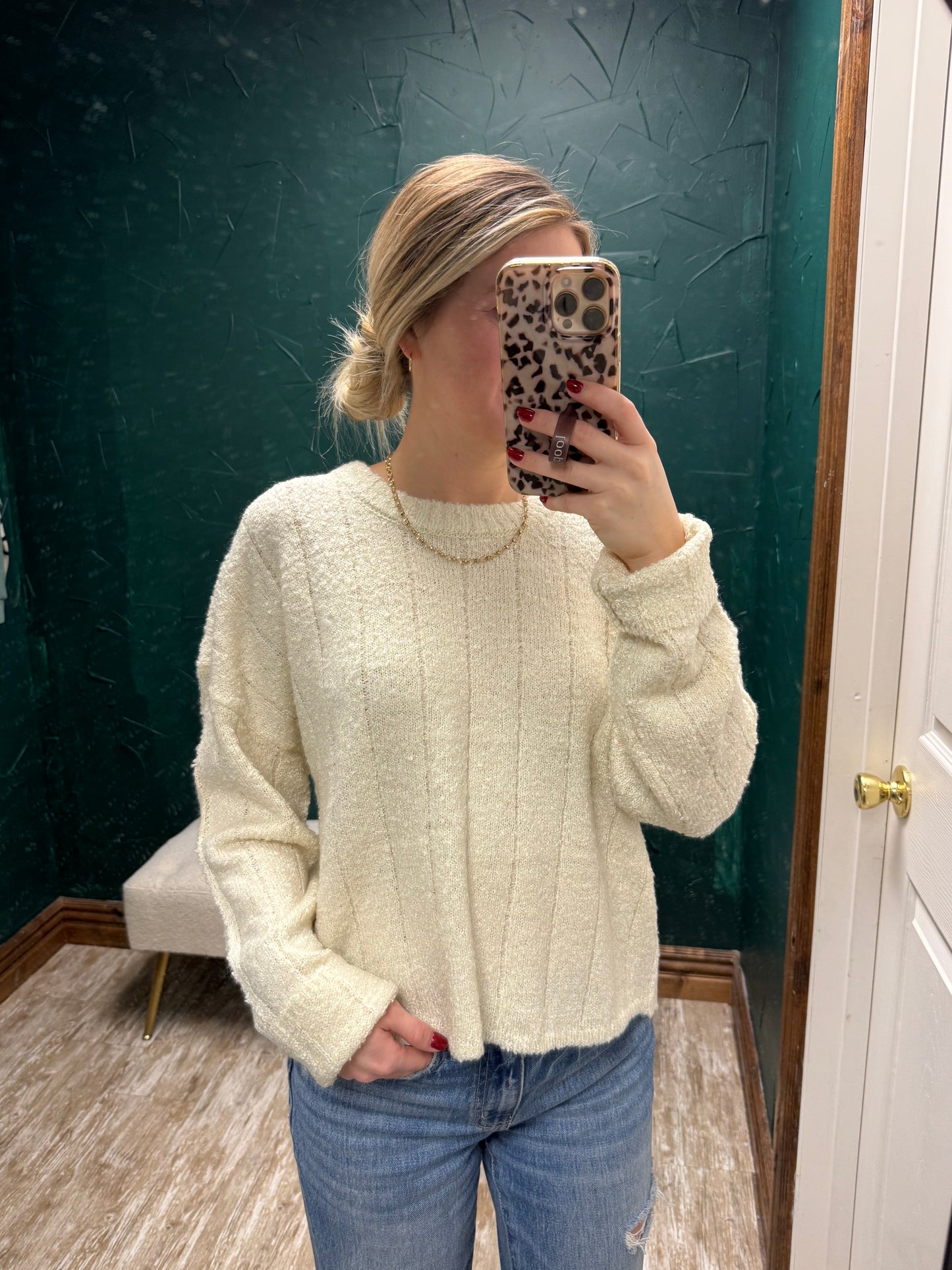Cream knit sweater