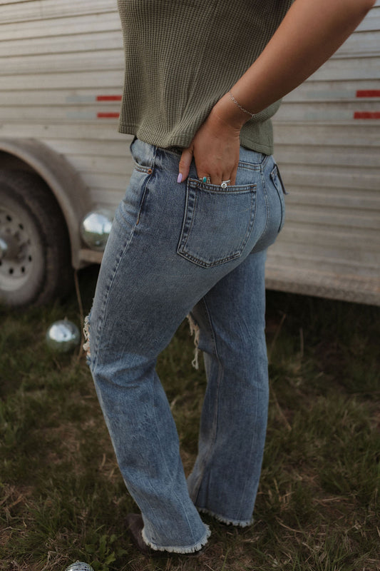 Distressed Denim Jeans