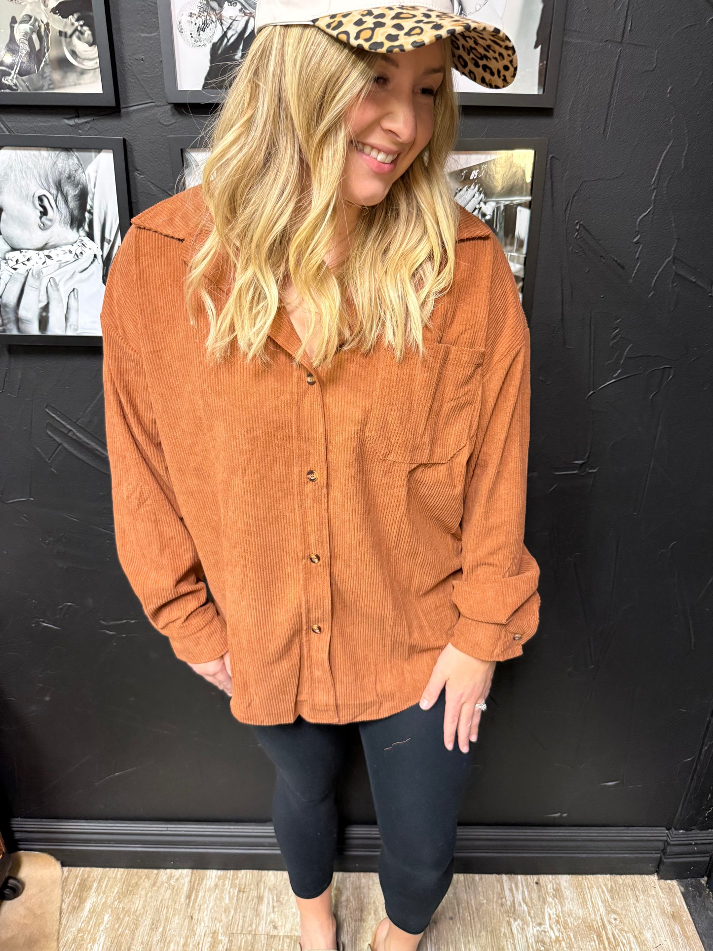 Corduroy Button Down Top