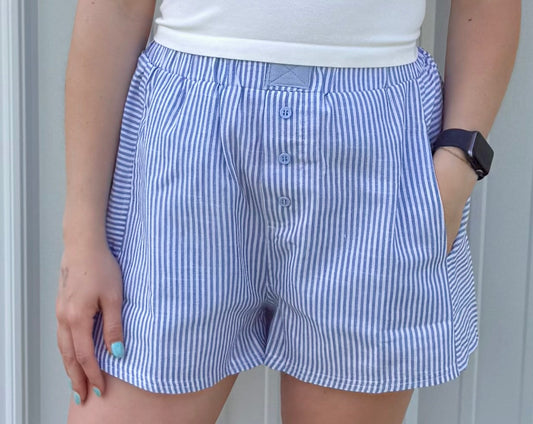 Blue Striped Boxer Shorts