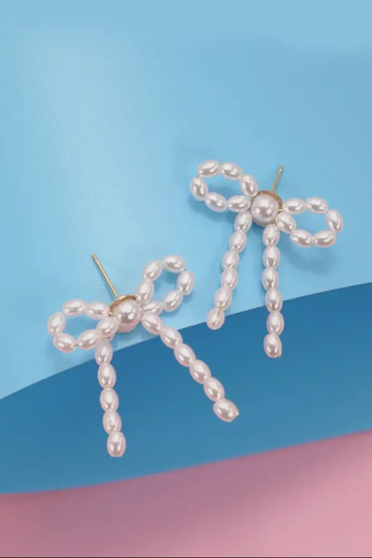 Pearl Bow Earrings