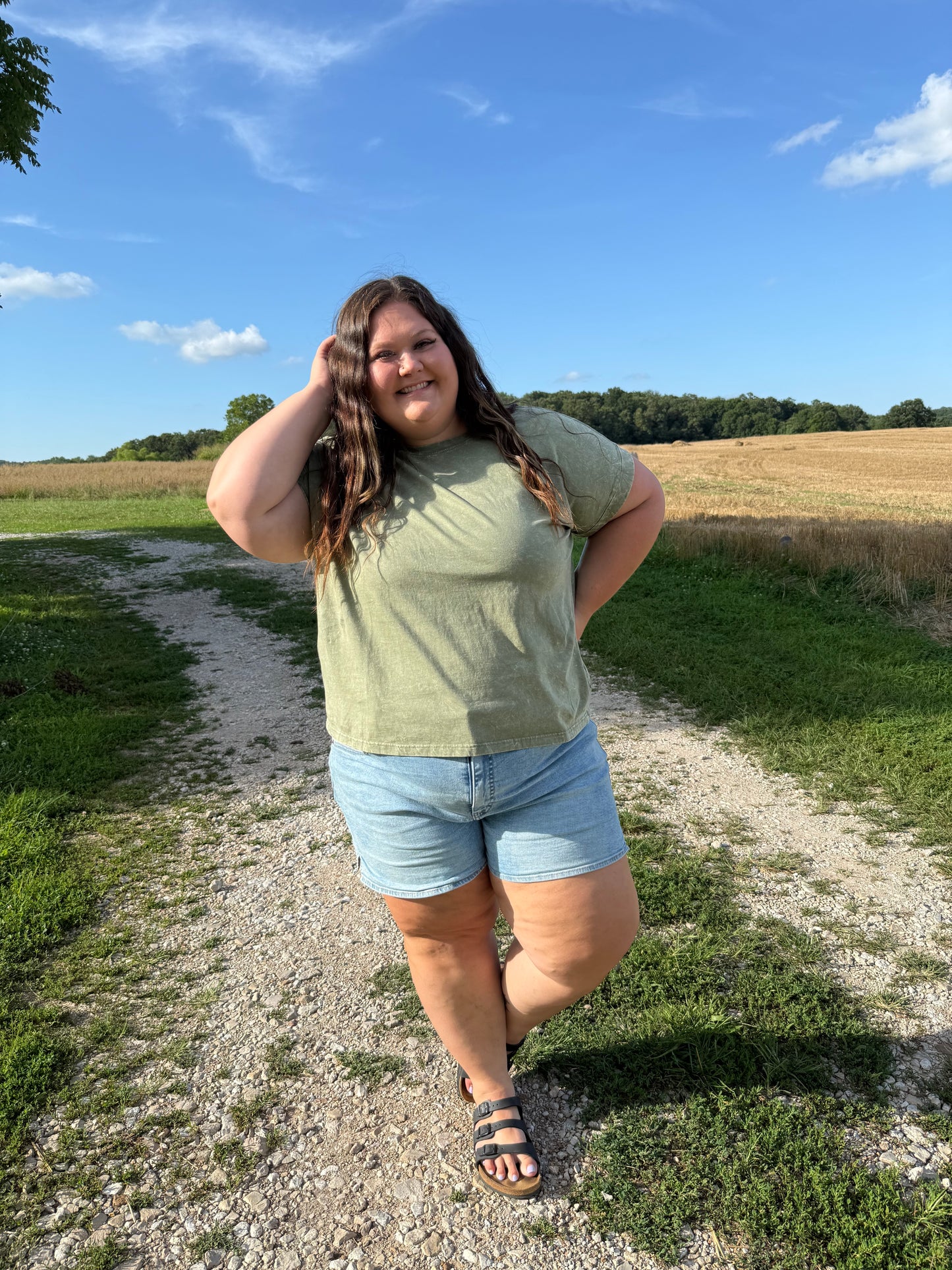 Plus Olive Mineral Wash Tee