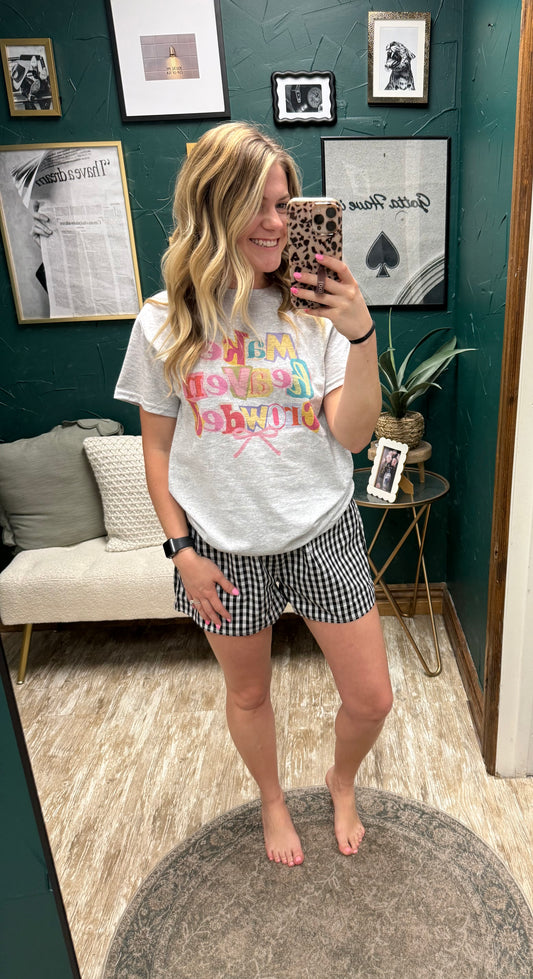Black Gingham Shorts