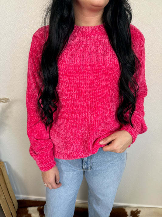 Pink Chenille Sweater