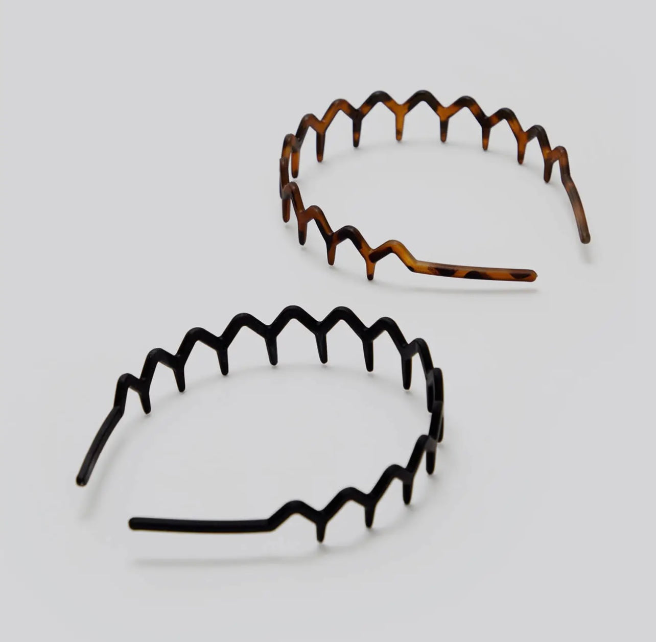 Black & Tort 2pc Zig Zag Headbands