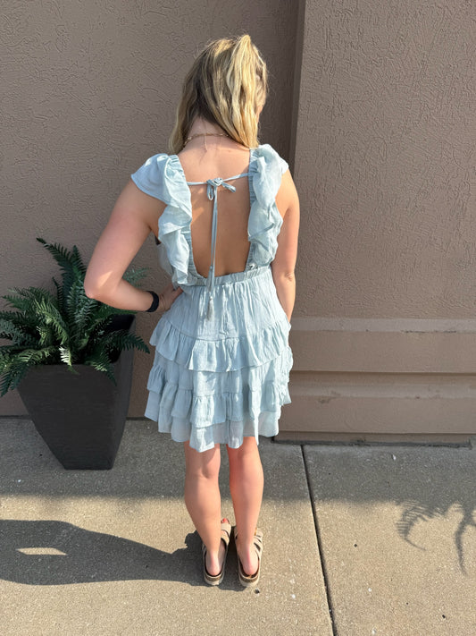 Blue Ruffle Dress