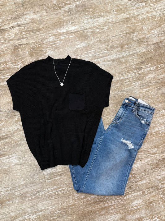 Black Sleeveless Sweater