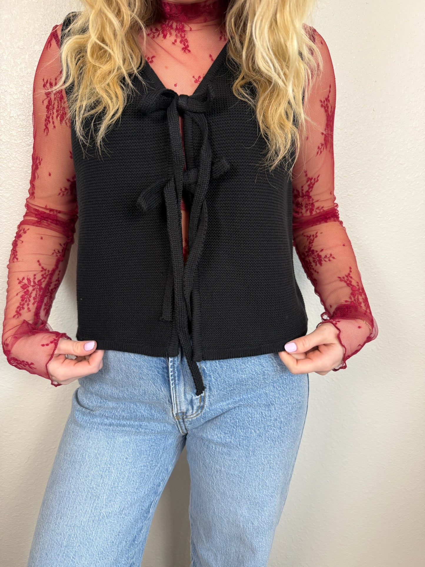 Black Tie Sweater Vest