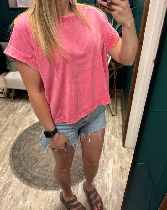 Pink crop tee