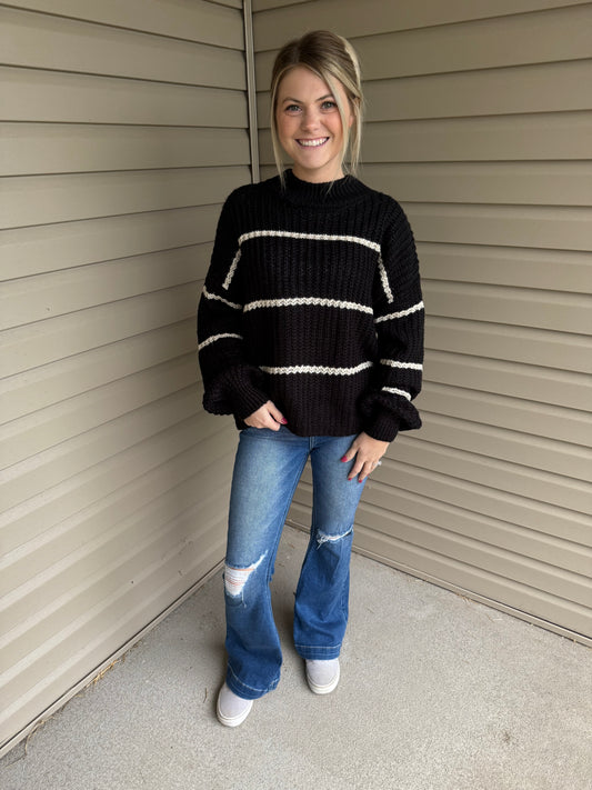 Black and White Striped Sweater