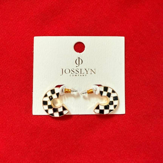 Checkered Hoop Earrings