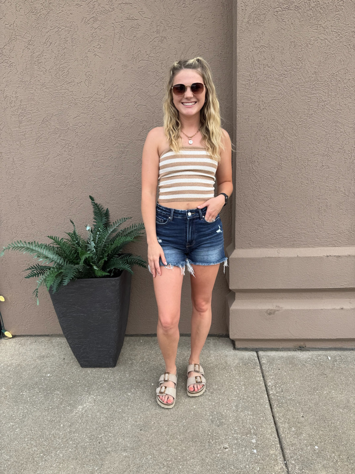 Khaki Knit Tube Top