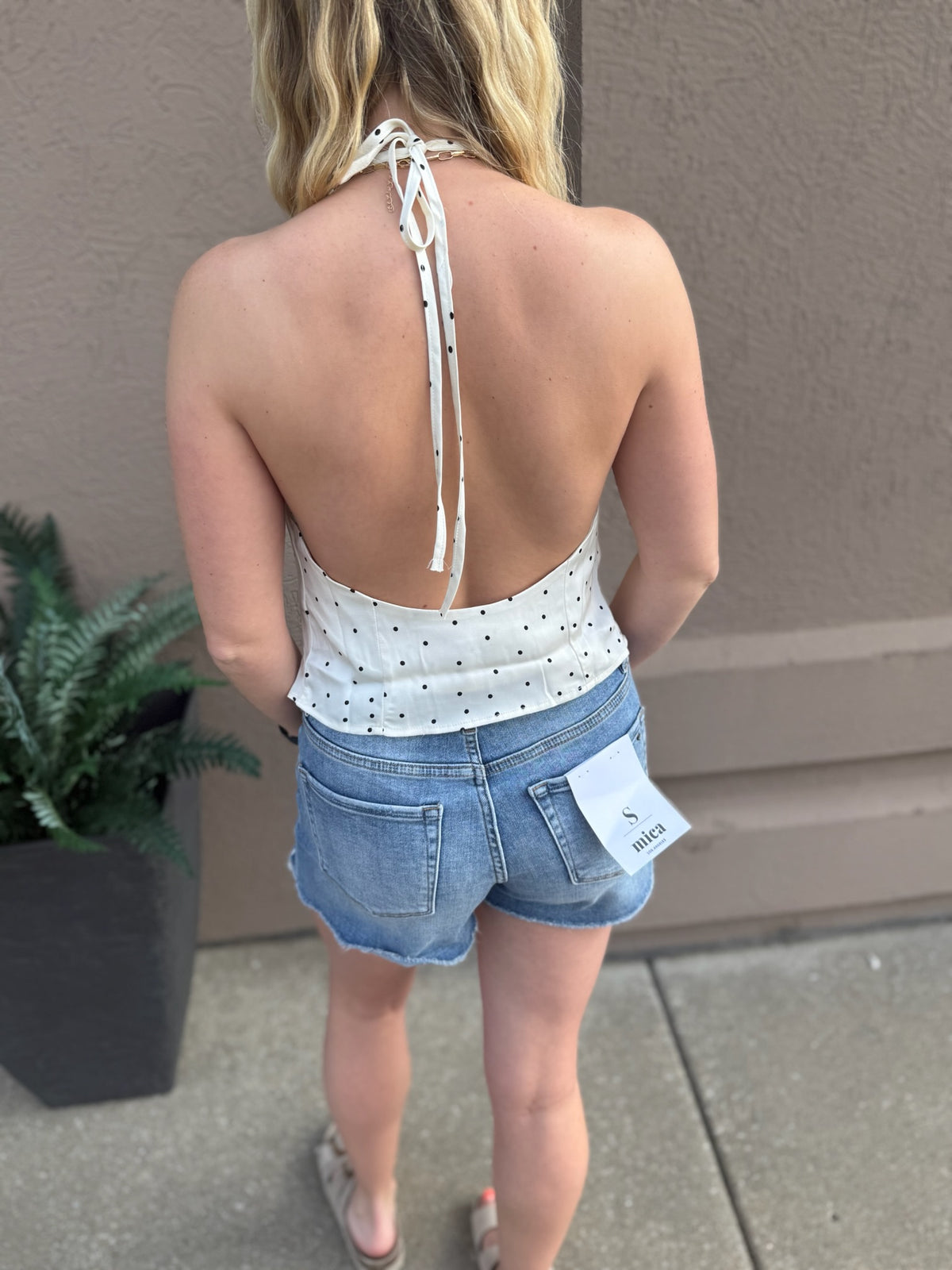 Polka dot halter top