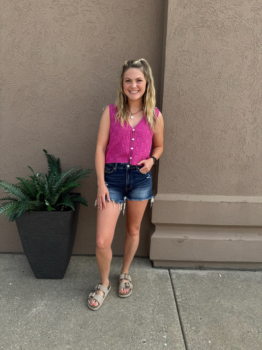 Pink Woven Vest