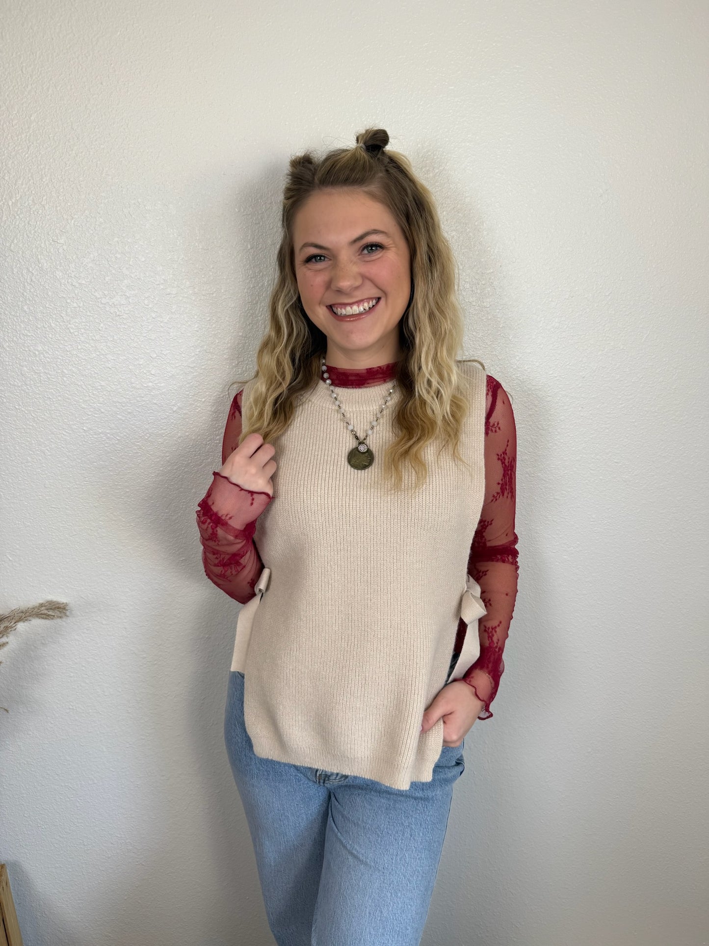 Sand Tie Sweater Vest