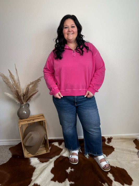 Plus Hot Pink 1/2 Zip Pullover