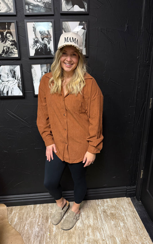 Corduroy Button Down Top