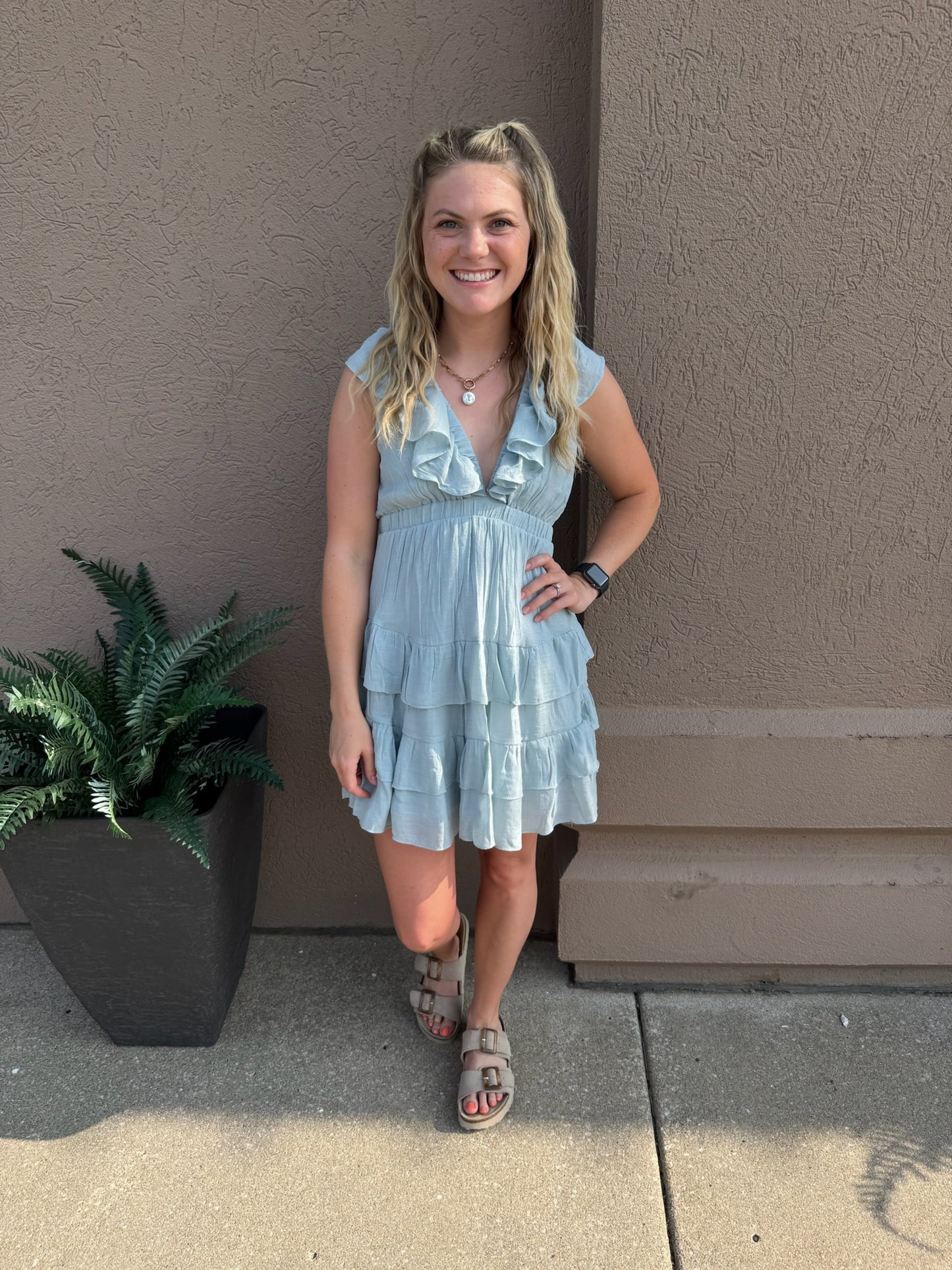 Blue Ruffle Dress