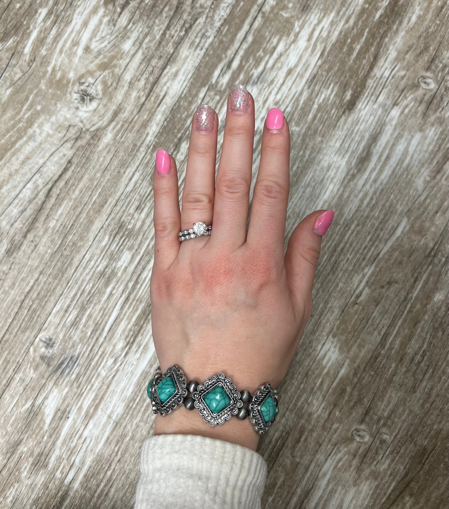 Turquoise Concho Stone Bracelet