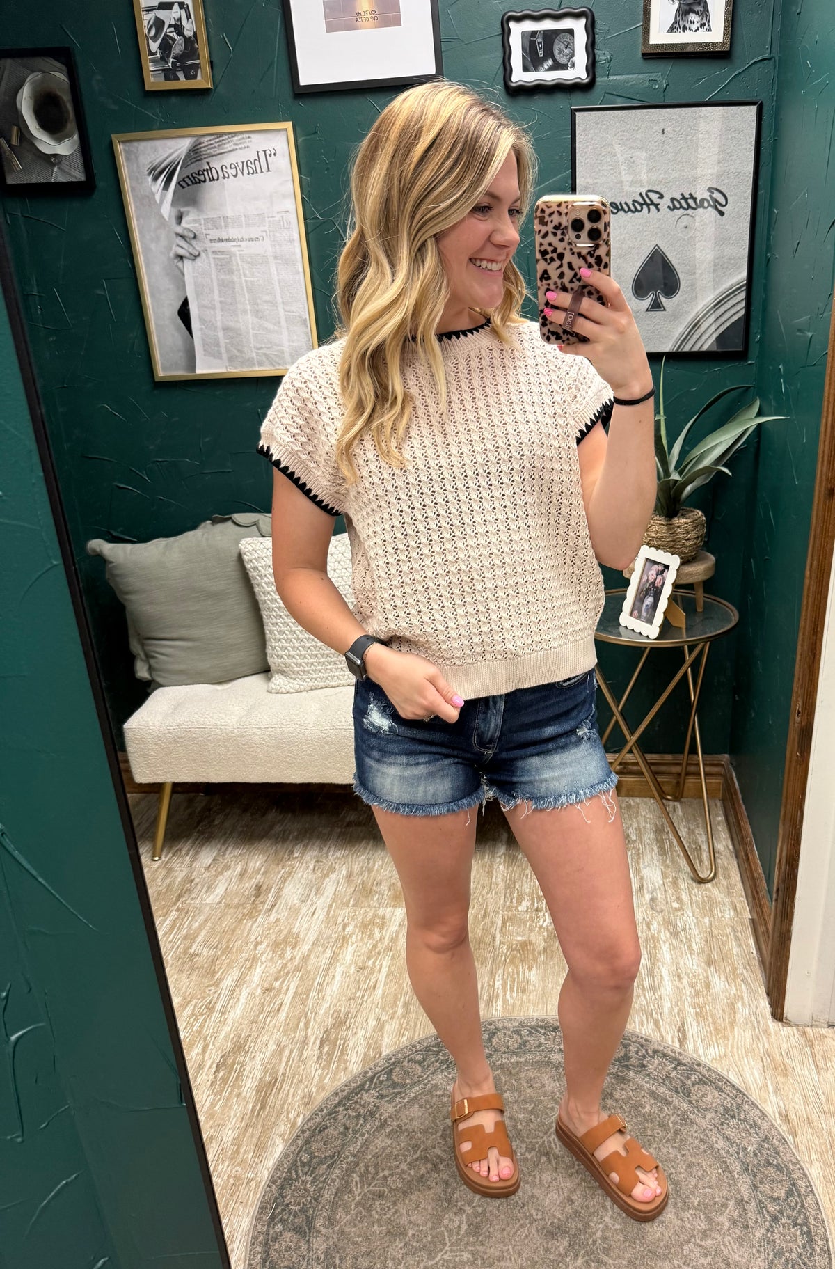 Contrast Knit Top
