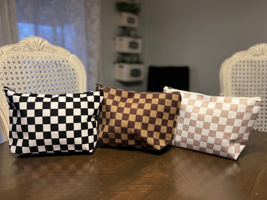Checkered Cosmetic Bags