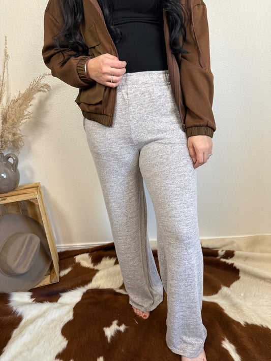 Brown Sweater-Knit Lounge Pants