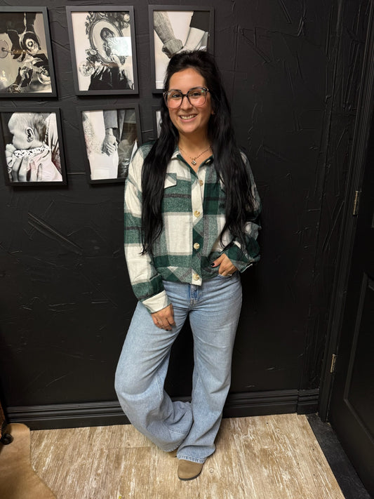 Green Plaid Wool Jacket