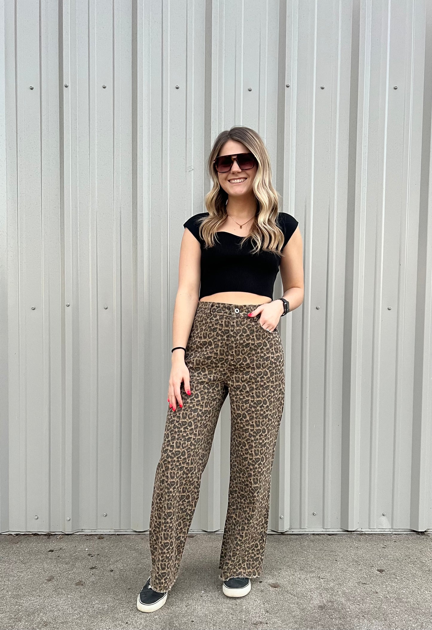 Denim Cheetah Pants