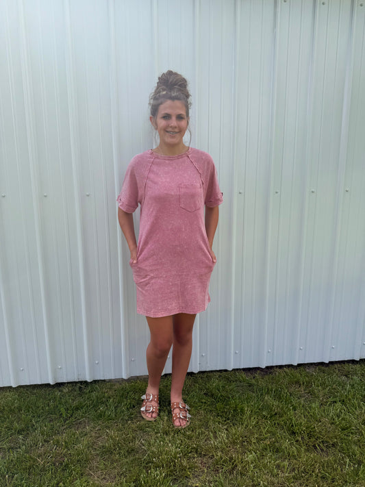 Mauve T-shirt Dress