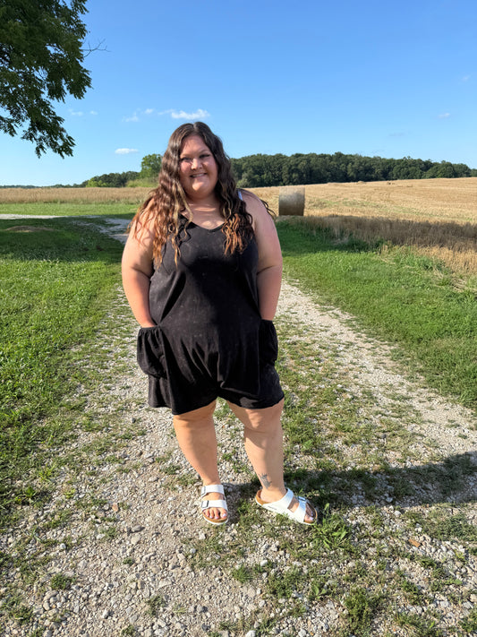 Plus Black Romper