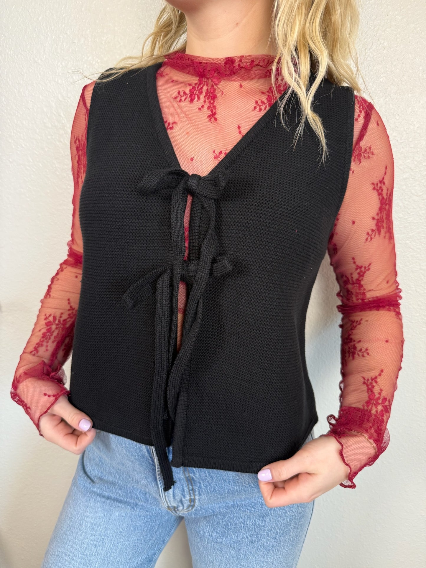 Black Tie Sweater Vest