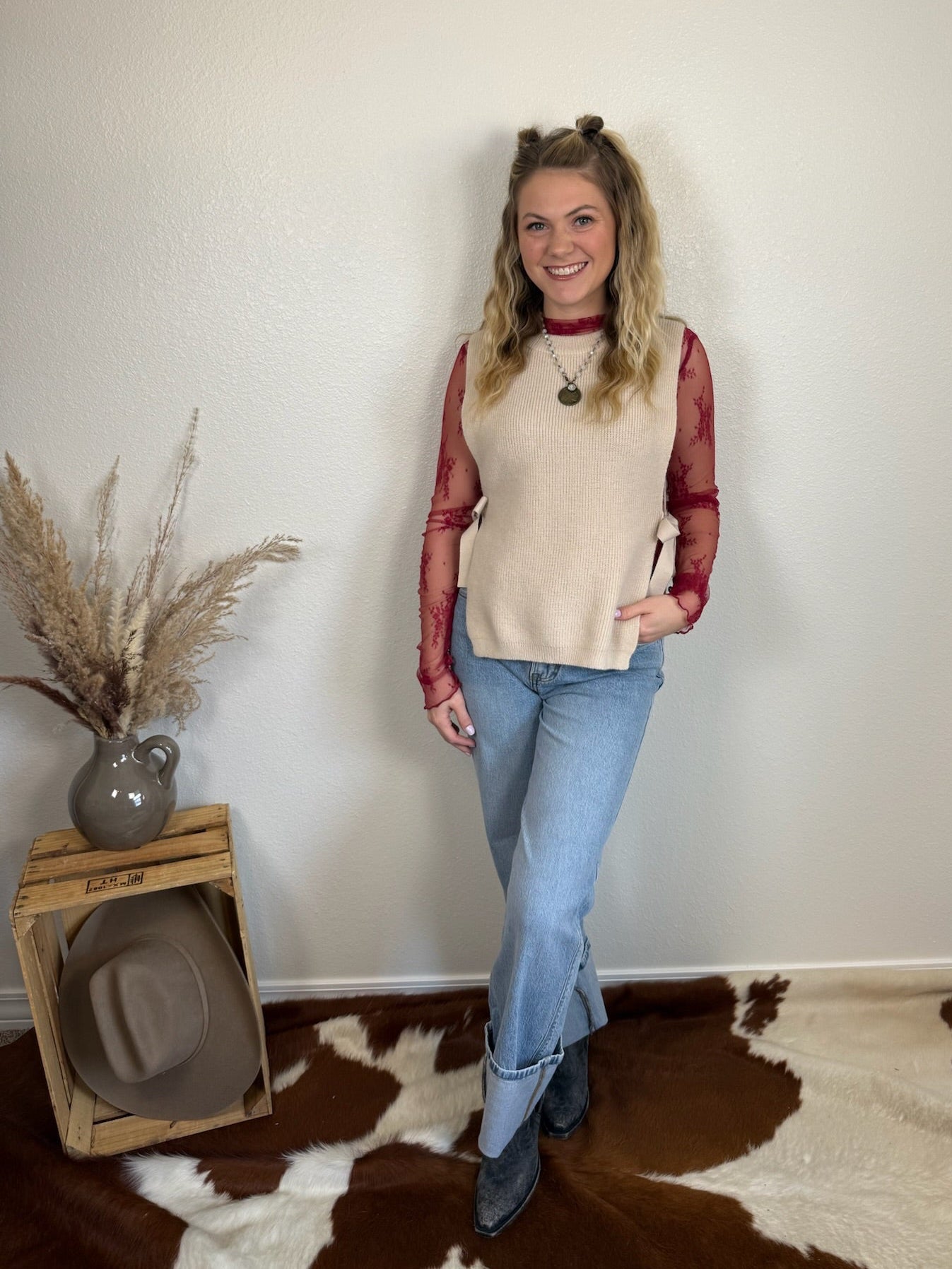 Sand Tie Sweater Vest