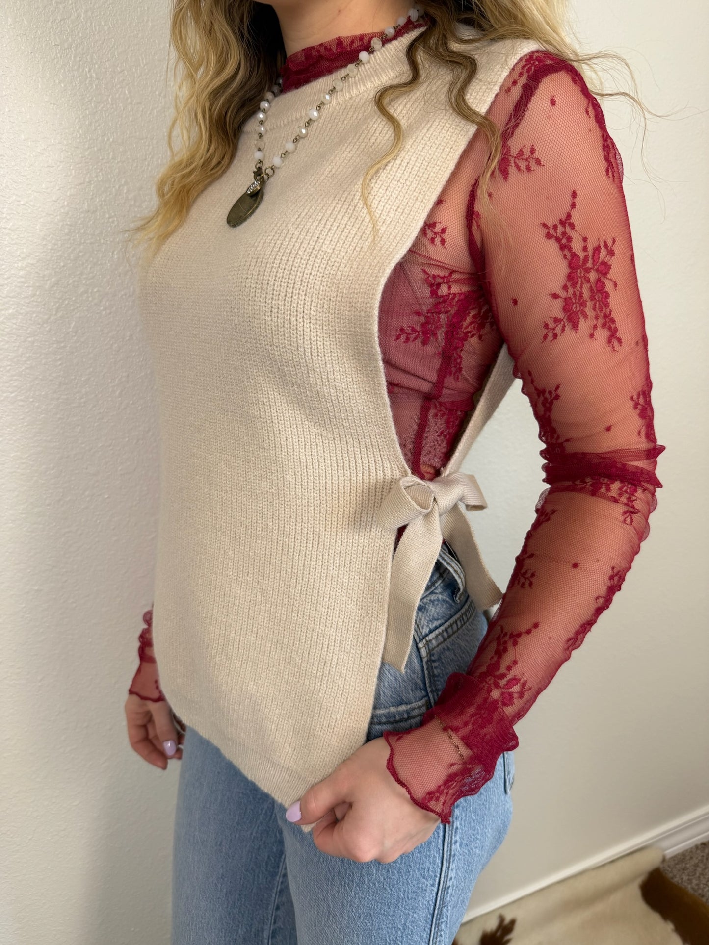 Sand Tie Sweater Vest