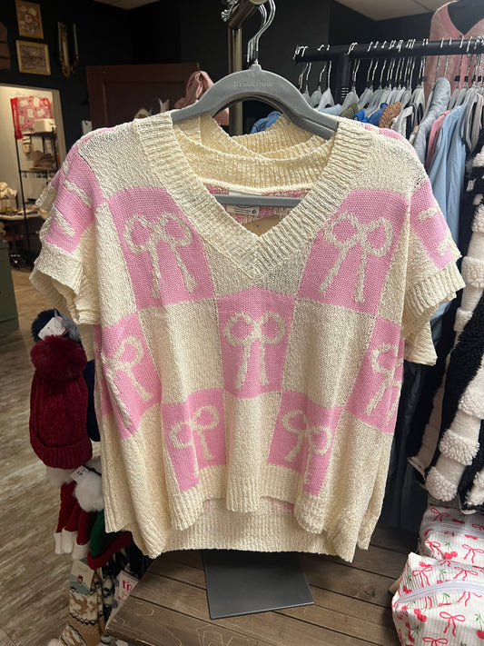 Blush Bow Sweater Vest