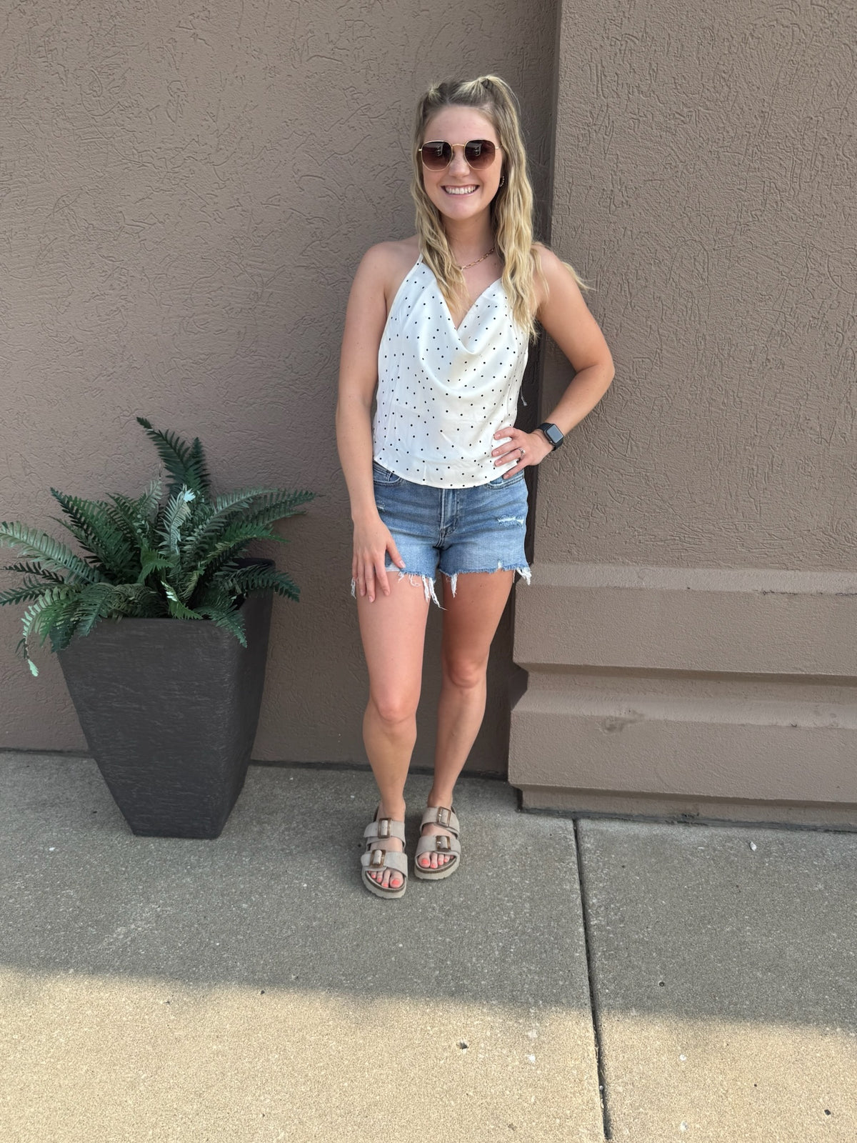Polka dot halter top