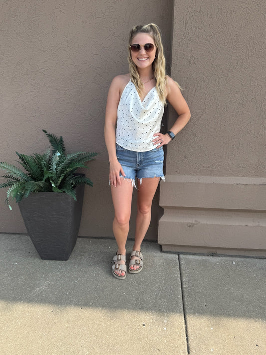 Polka dot halter top