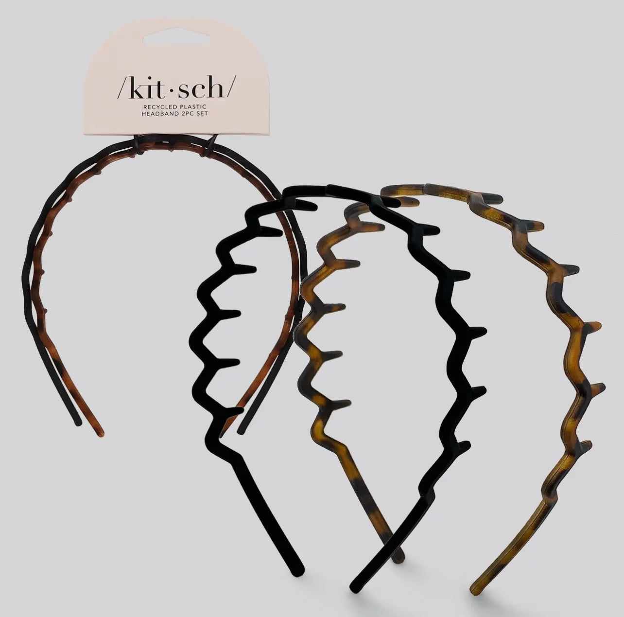 Black & Tort 2pc Zig Zag Headbands