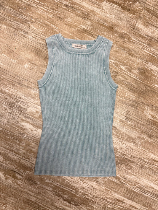 Teal Washed Tank