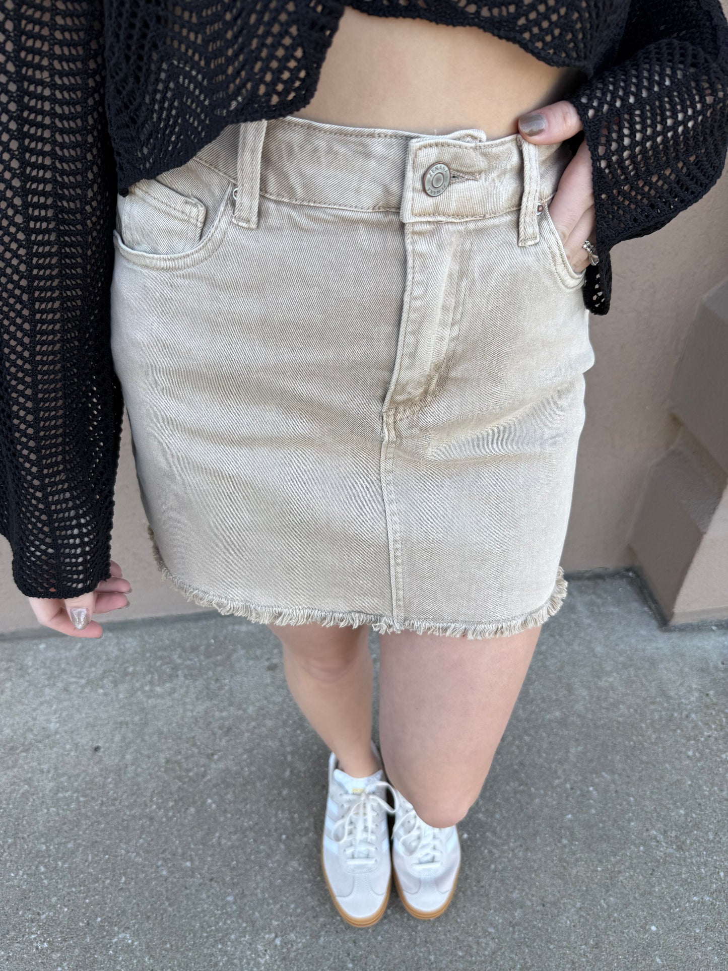 Mocha Denim Skirt