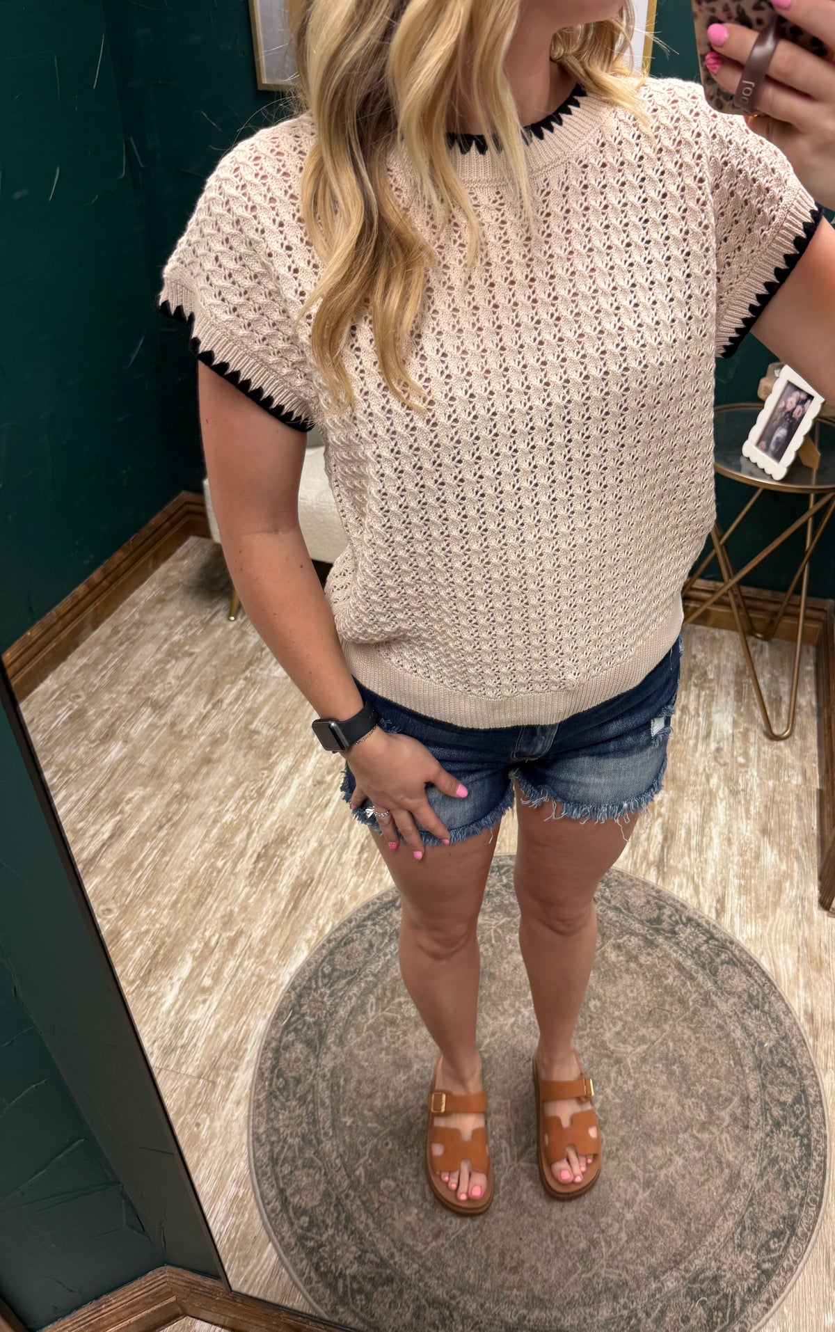 Contrast Knit Top