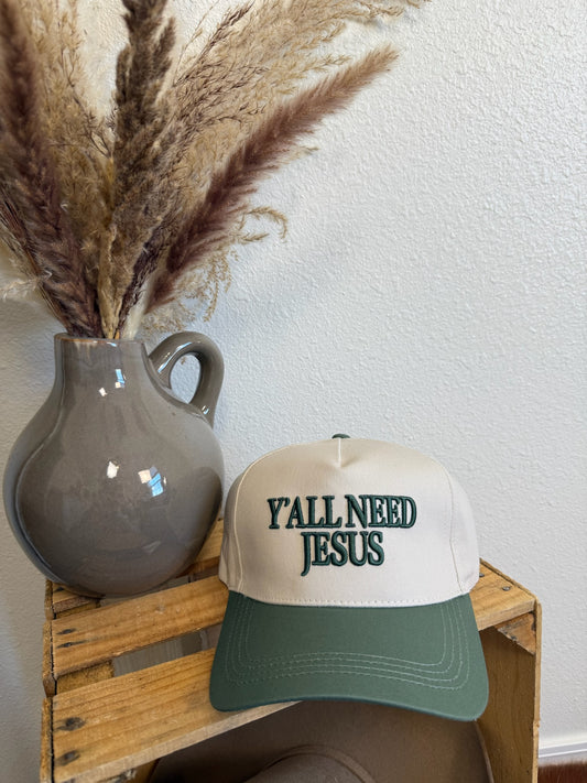 Green Ya’ll Need Jesus Trucker